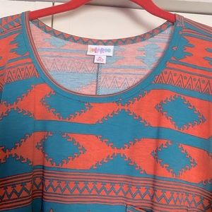 LULAROE T SHIRT DRESS XL HIGH-LOW WESTERN INSPO